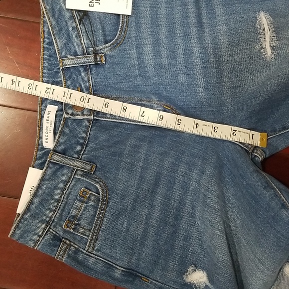 Encore Junior Jeans High Rise Destroyed Boyfriend Fit Size 1 Blue - Picture 9 of 12